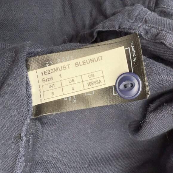 BA&SH Mustang Night Blue Navy Cotton Paperbag Shorts sz 1 / S - Picture 8 of 13